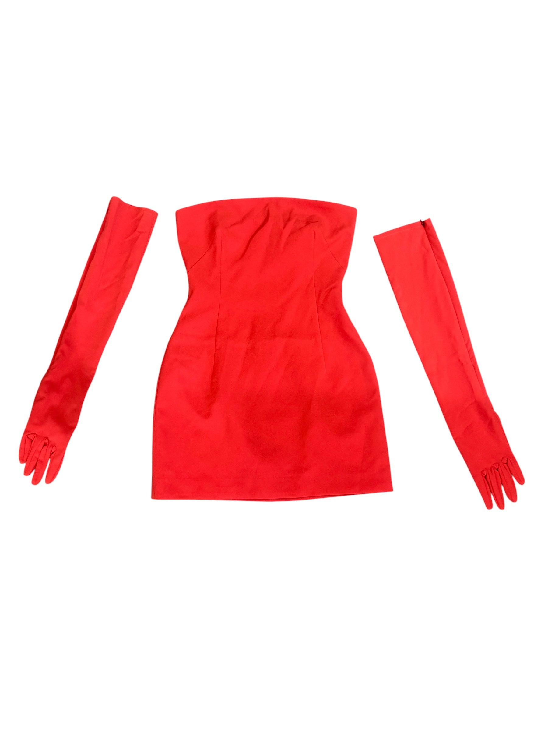Miscreants London Cupid Strapless
Mini Dress & Opera Gloves Red
NWT Sz UK 8 US 4
