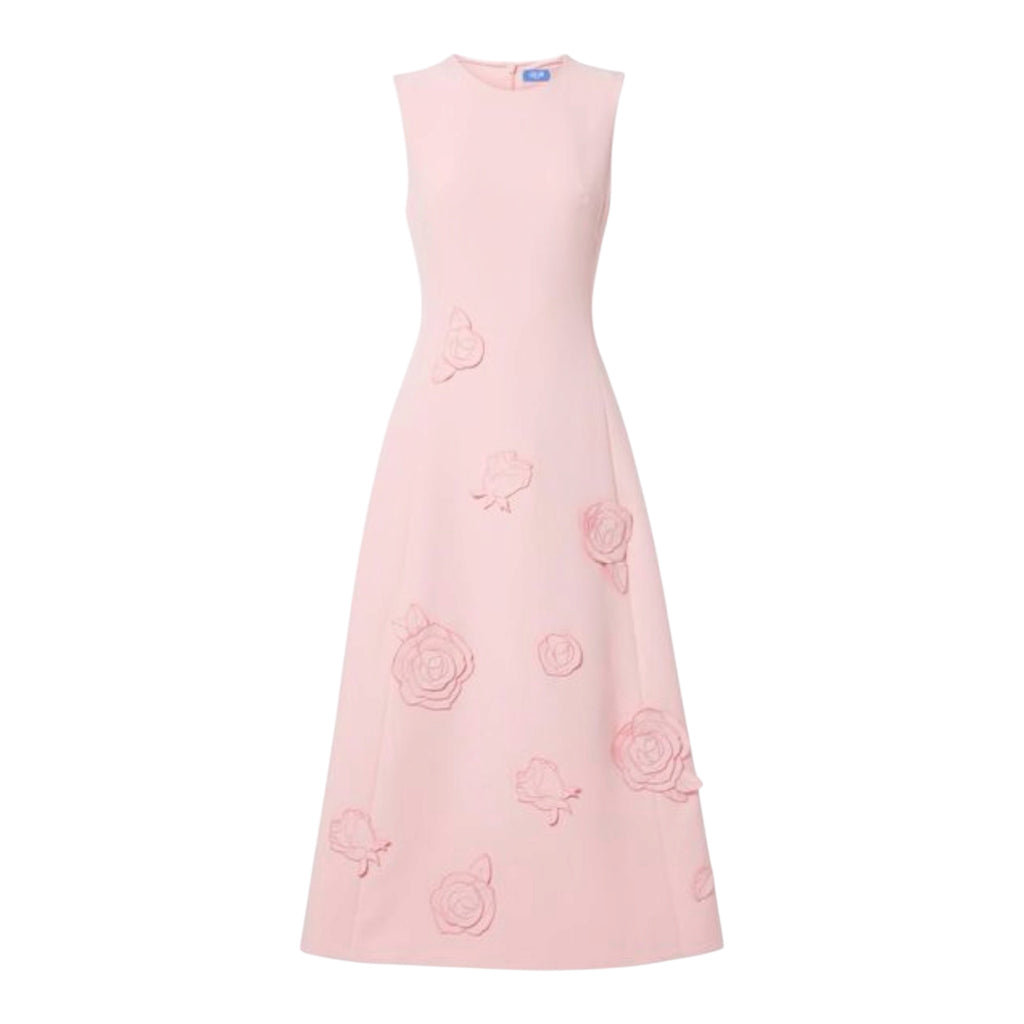 LEO LIN Cleo Appliqué Sleeveless Midi Dress Blush Pink Size 10