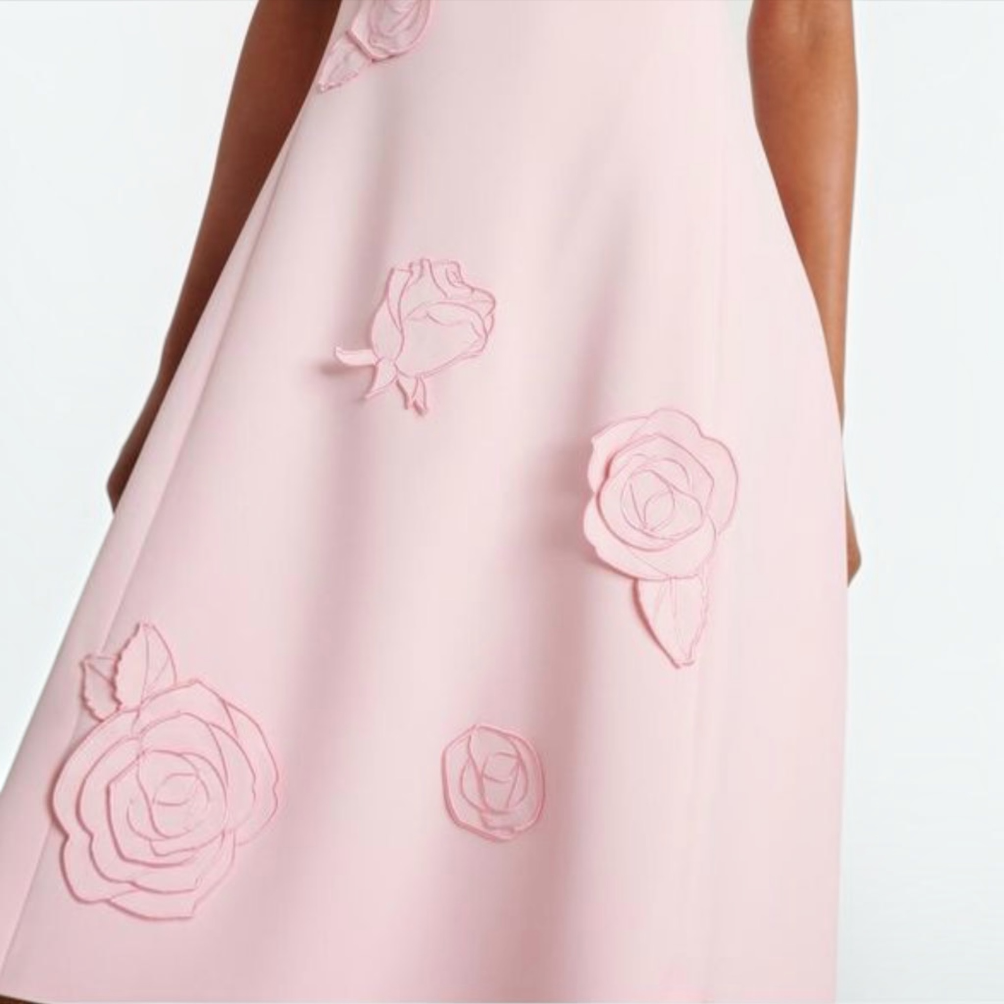 LEO LIN Cleo Appliqué Sleeveless Midi Dress Blush Pink Size 10