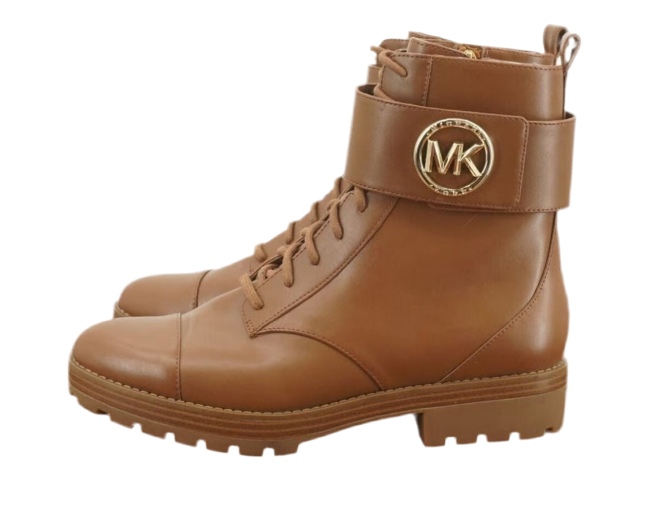 Michael Kors Women Tatum Vegan Leather MK Logo Combat Boots size 7 $225