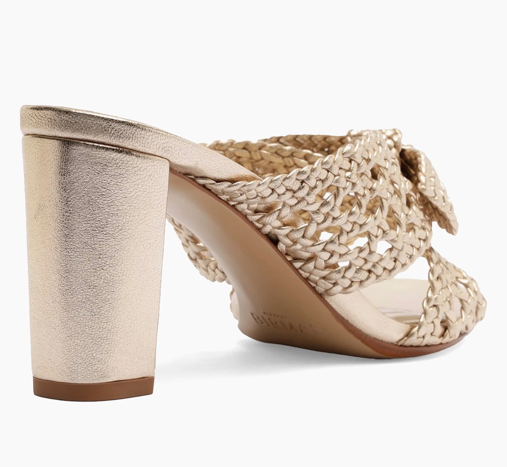 Alexandre Birman Belinda 75mm Woven Leather Mules Gold
Size 38.5 / US 8.5