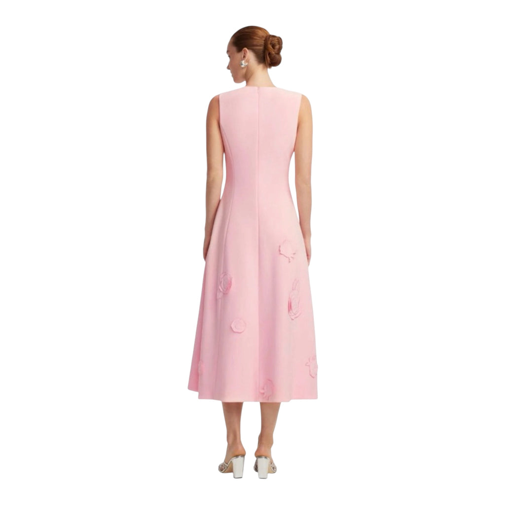 LEO LIN Cleo Appliqué Sleeveless Midi Dress Blush Pink Size 10