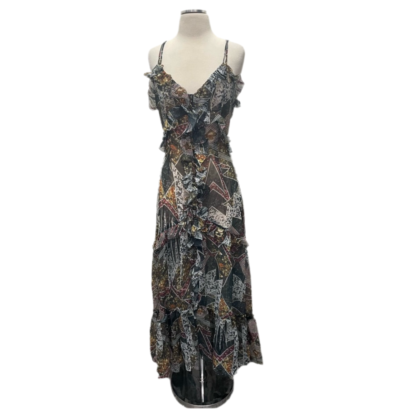 Sukiso Angelina Ruffle Maxi
Dress in Pink Deco $385
