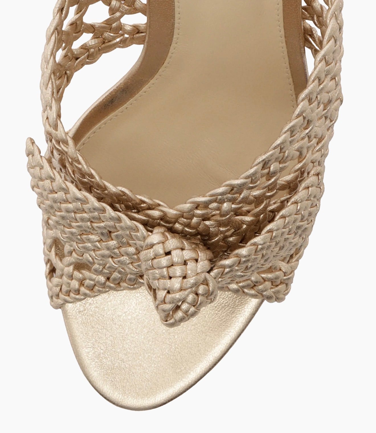 Alexandre Birman Belinda 75mm Woven Leather Mules Gold
Size 38.5 / US 8.5
