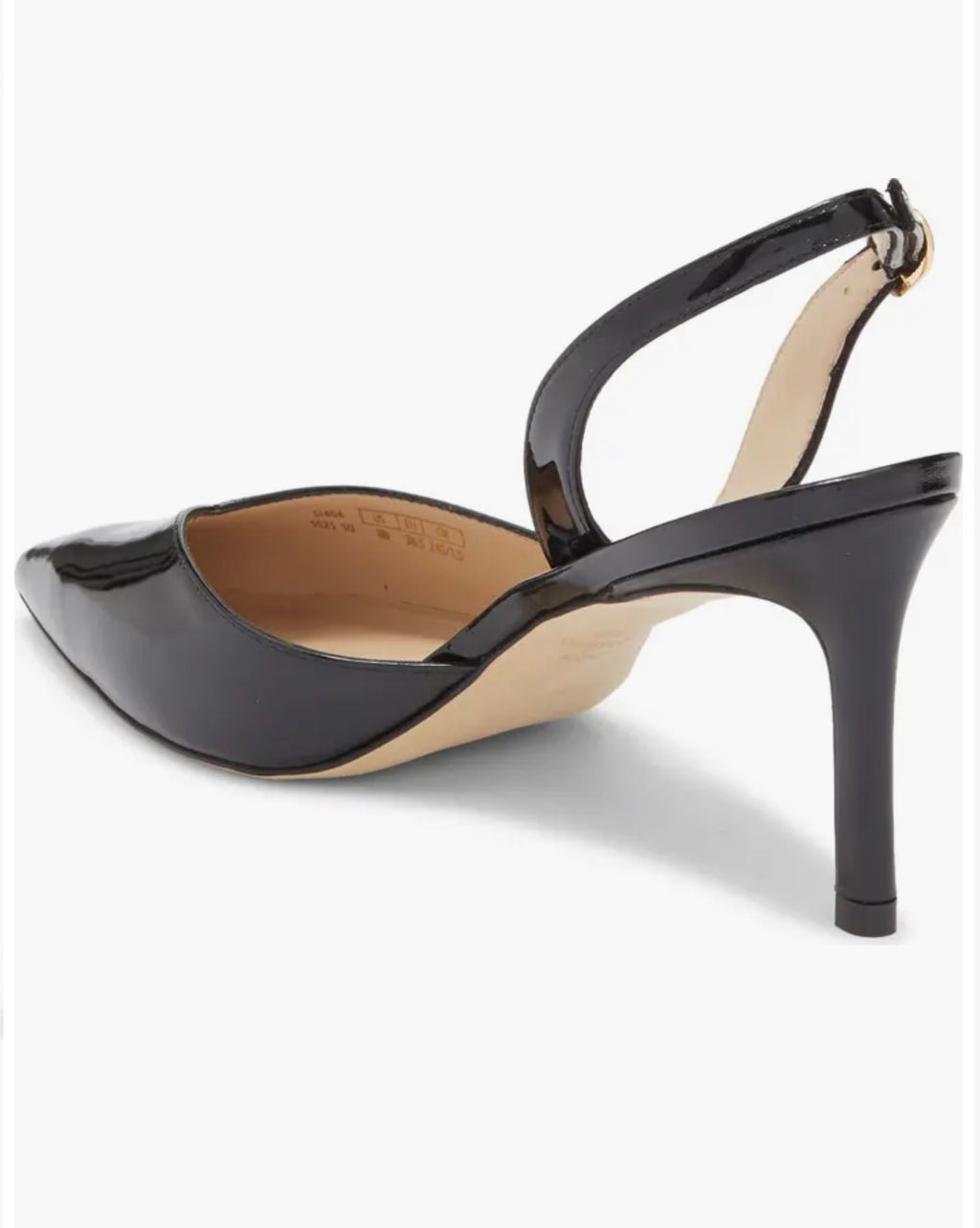 Stuart Weitzman Julia 75 Slingback Pump Black Patent Leather Sz 6.5 $495
