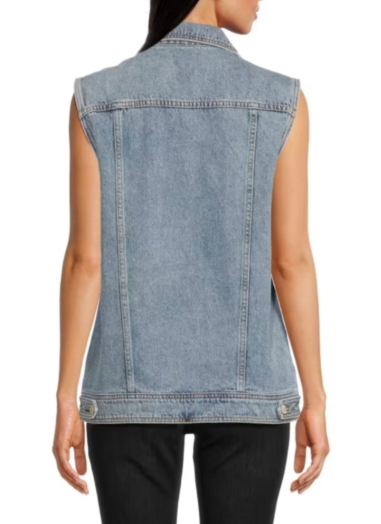 AMANDA UPRICHARD
RHINESTONE EMBELLISHED BUTTON
GREYSON DENIM VEST Sz XS $180
