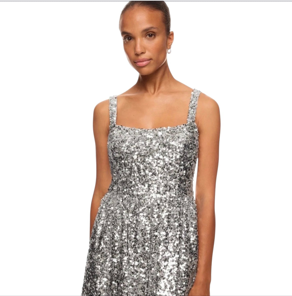 Sachin & Babi Quinn Sequin Mini
Dress Silver Size 2