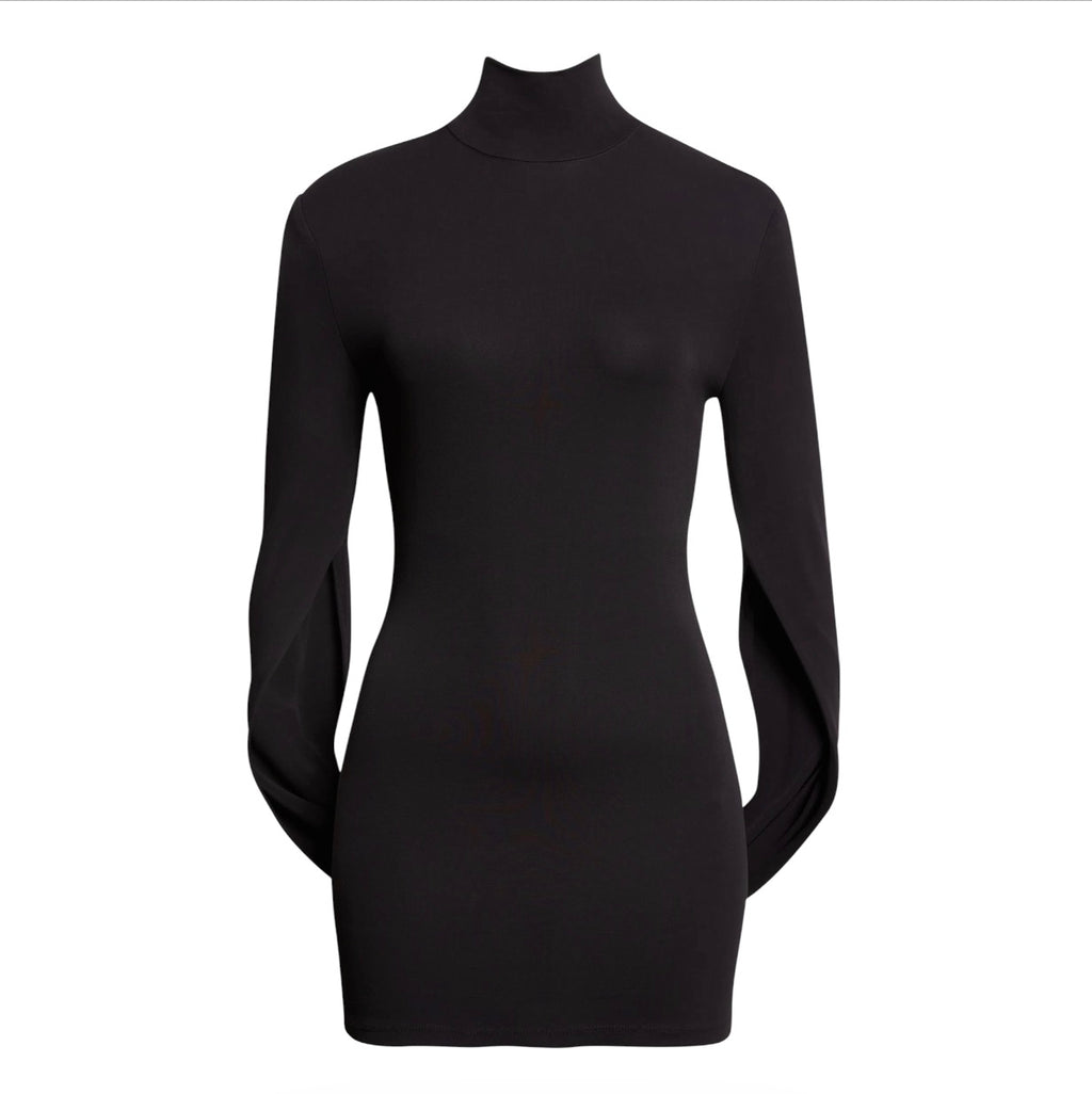 Alexander Wang Drape Back Sleeve Mini Dress Black Size XS