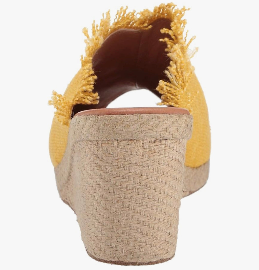 André Assous Women's Popy Espadrille Wedge Sandal in Yellow Sz 9 $198