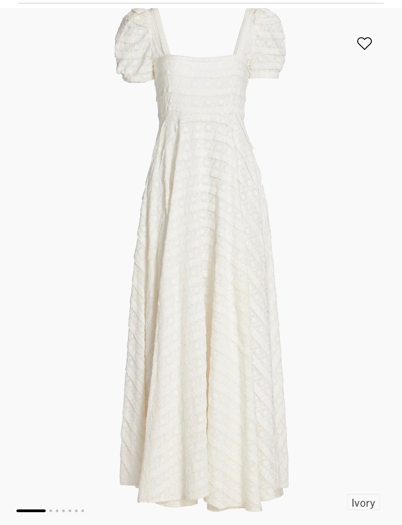 LoveShackFancy Ryan Ivory Lace Maxi Dress Size 00 $795