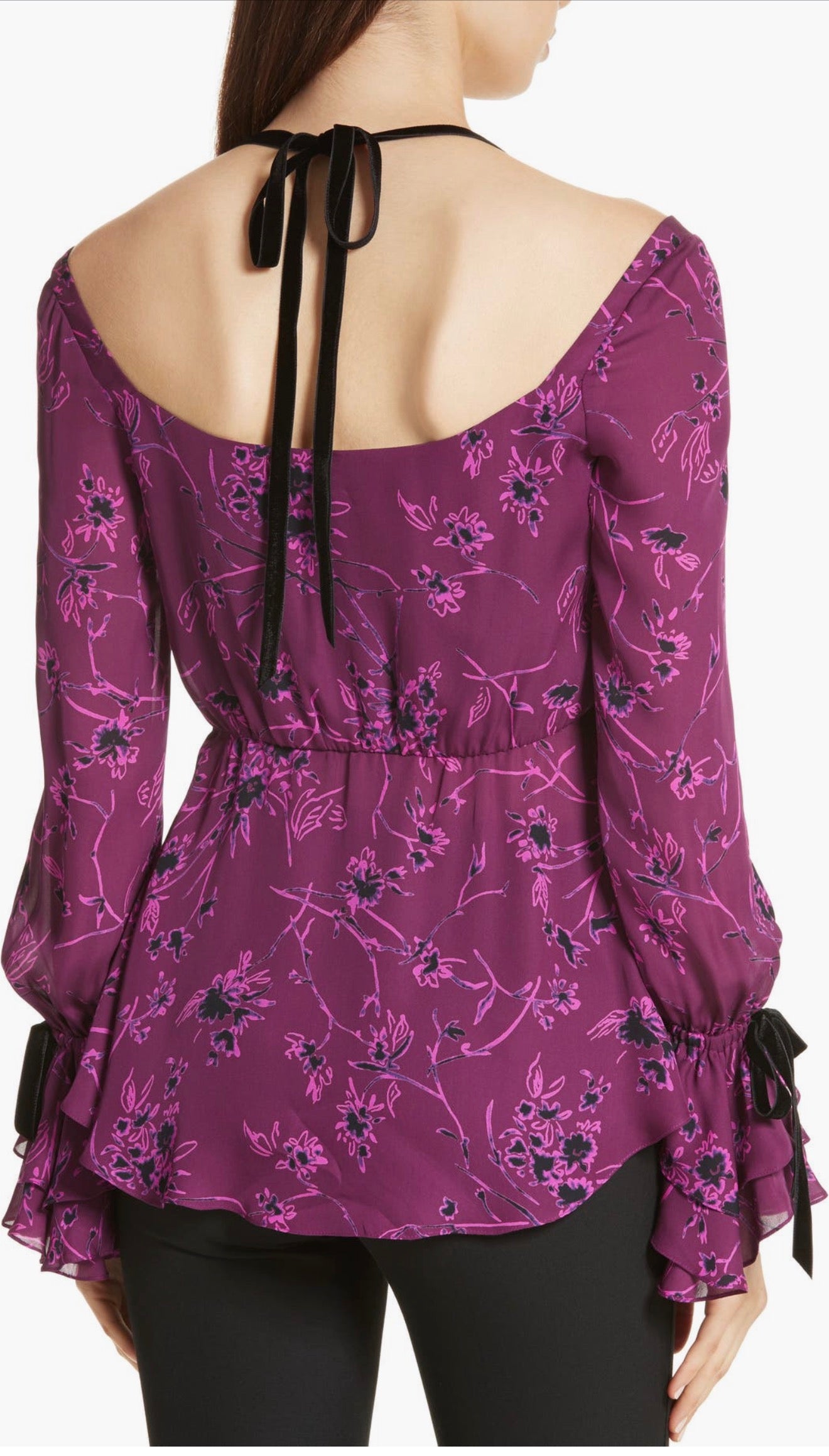 Cinq à Sept
Mabel Floral Print Silk Top Raspberry Multi $375