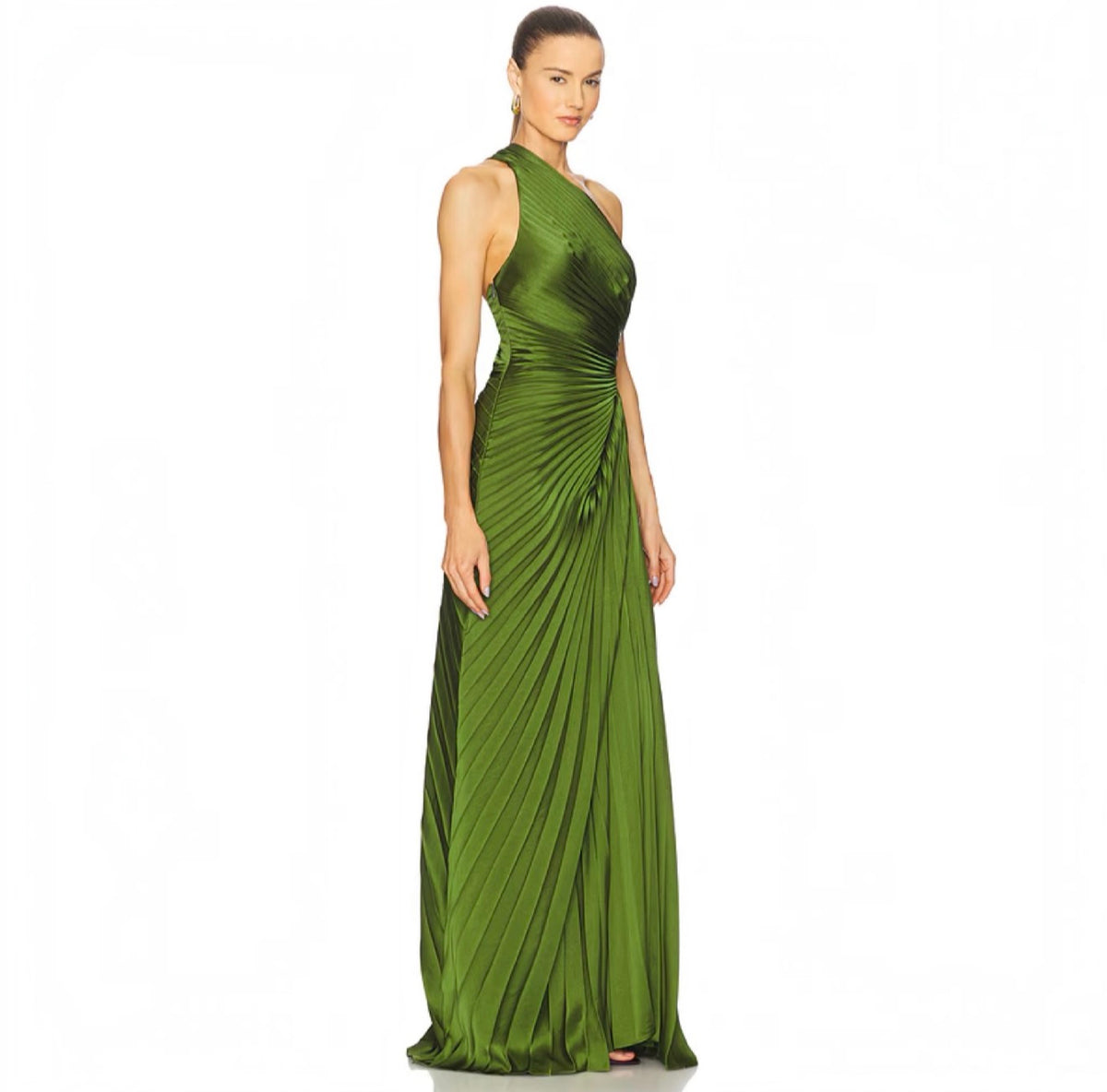 A.L.C. Lara One-Shoulder Plissé
Satin Gown Ivy Size 14