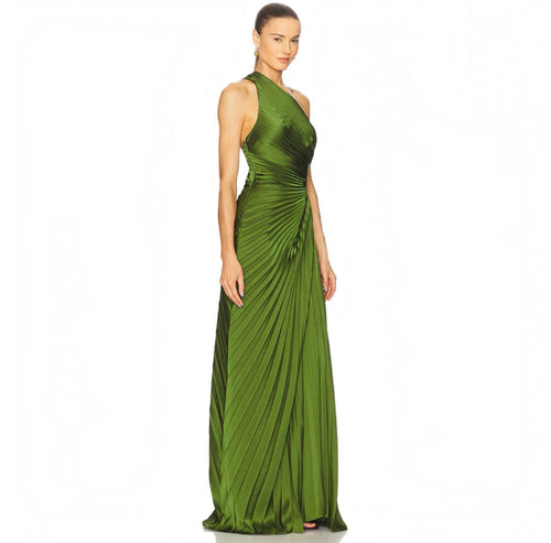 A.L.C. Lara One-Shoulder Plissé
Satin Gown Ivy Size 14