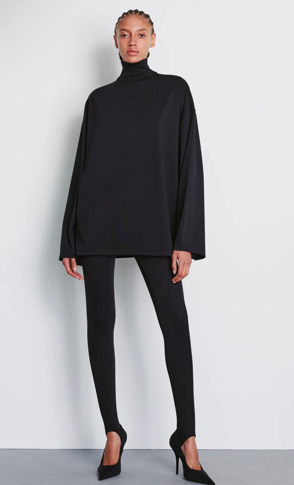 WARDROBE.NYC Opaque Stirrup Leggings Black Size Large