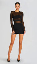 Ser.o.ya Lars Mini Dress in Black Sz Large $278