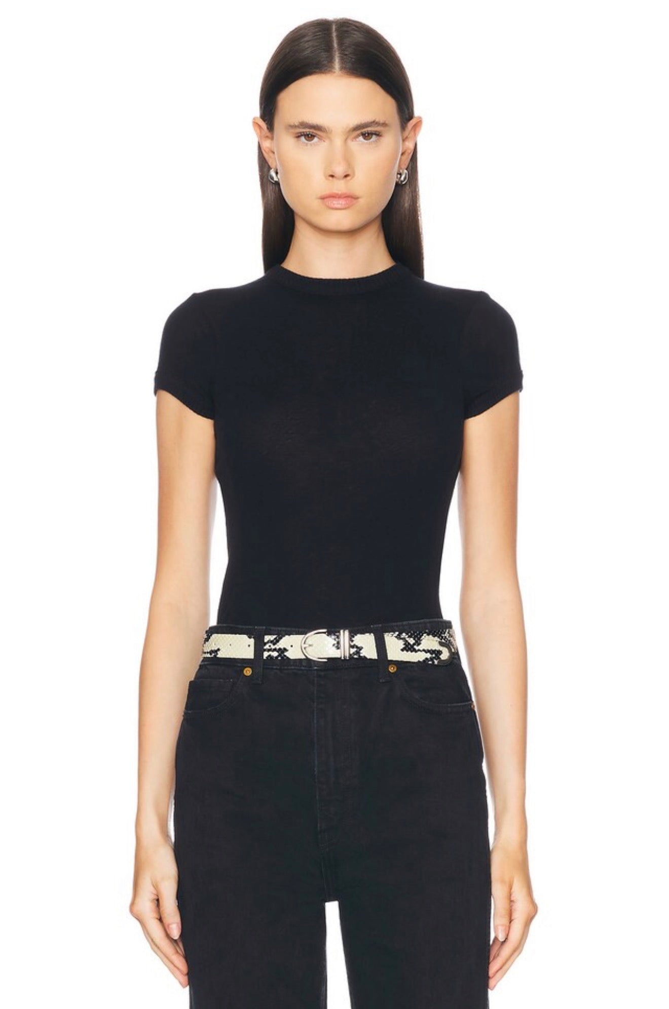 ENZA COSTA
Cashmere Cap Sleeve Crewneck Top Black Sz XS $225