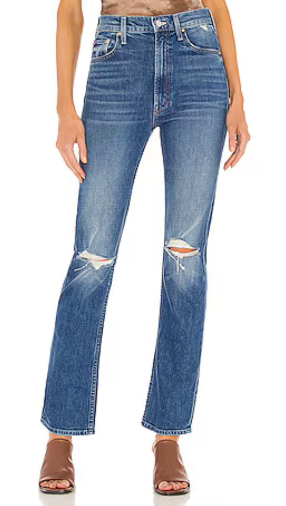 MOTHER Superior High
Waisted Rider Skimp Jeans Playing With Scissors Sz 28 $268