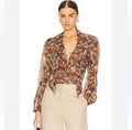 Paige Silk Marcela Blouse in Cinnamon Multi Butterfly $299