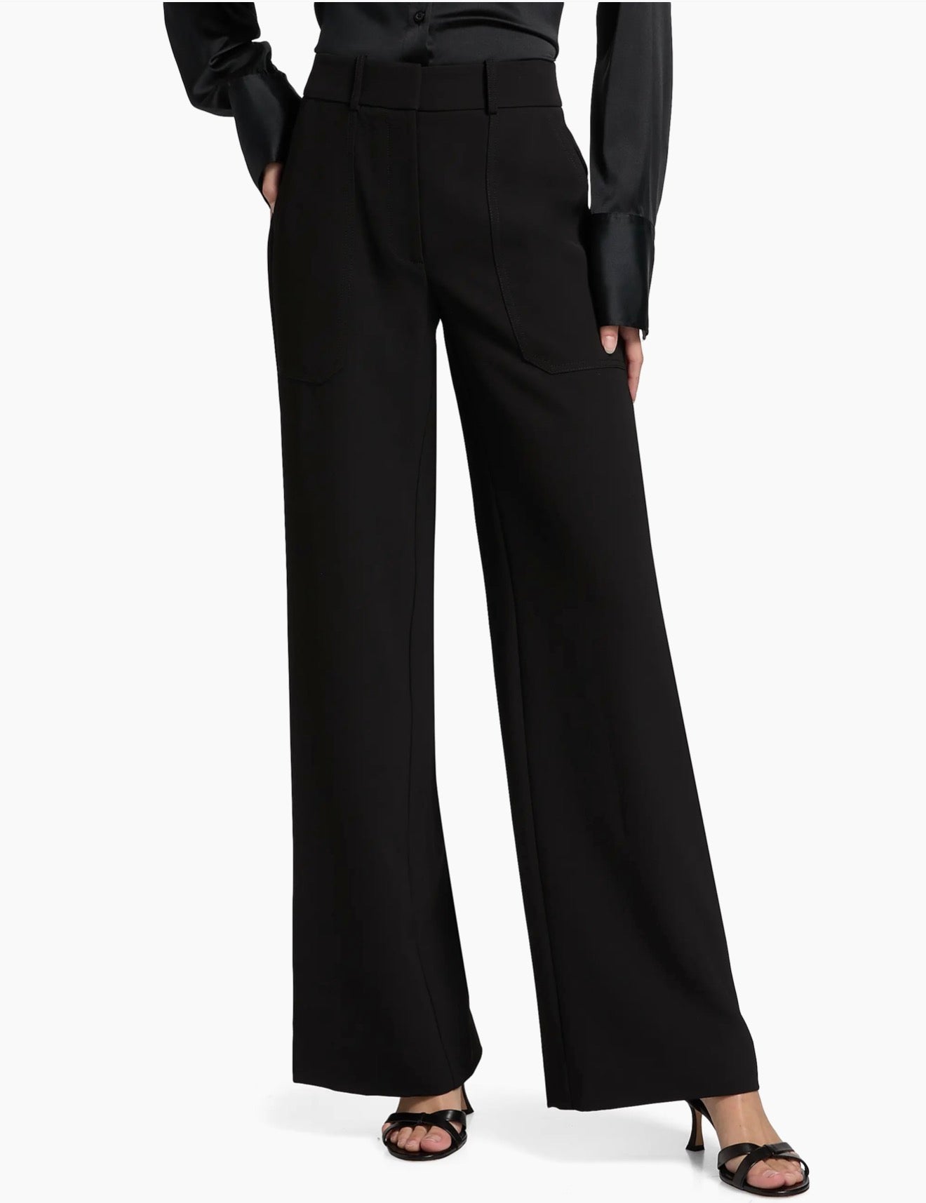 VERONICA BEARD Cole Wide-Leg Pants Black Size 4