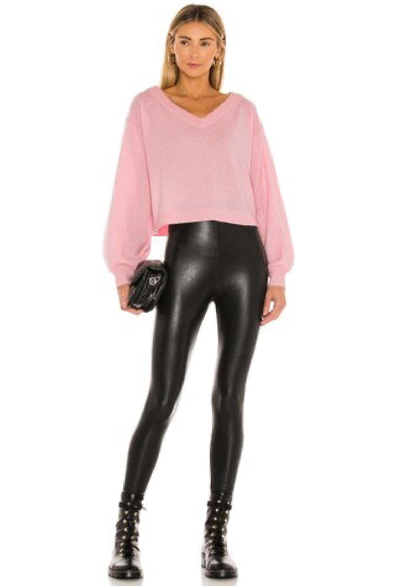 Commando Perfect Control Faux Leather Legging in Black Sz Medium