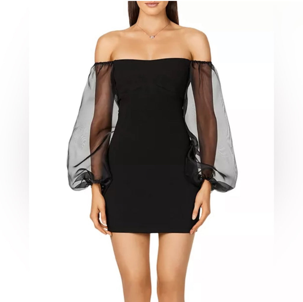 Nookie Illusion Sleeve Mini
Dress in Black Sz XS $249