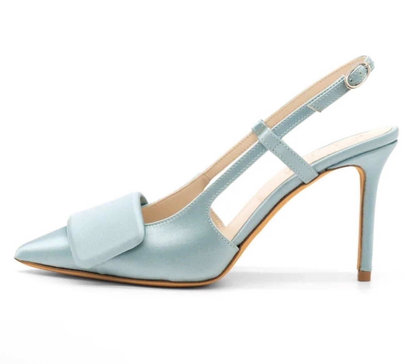 Something Bleu Halen Satin Slingback Pumps in Light Blue Sz 7
$395