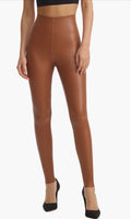 Commando Control Top Faux Leather Leggings – Cocoa – Size Medium