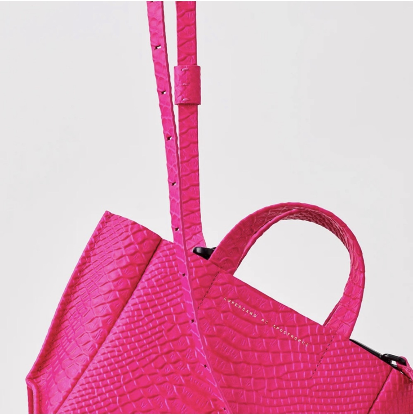 Ampersand As Apostrophe Neon Pink Python Micro Tote Leather $473
