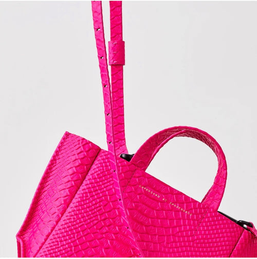 Ampersand As Apostrophe Neon Pink Python Micro Tote Leather $473