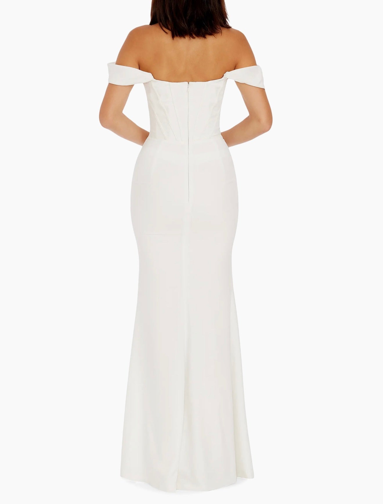 Dress The Population Melania Bustier Mermaid Gown White Size Small $248