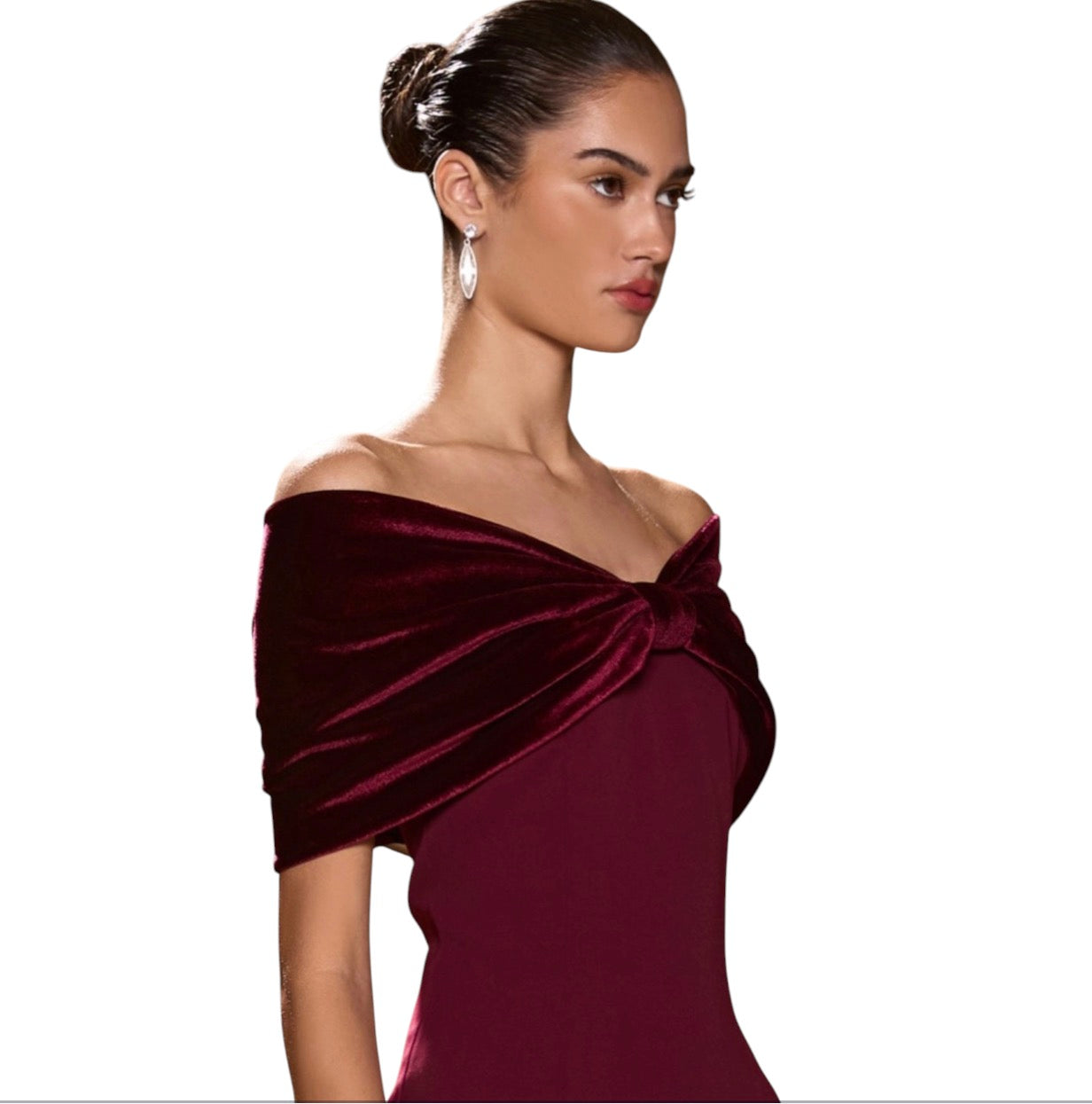 Sonya Moda Belluno Off-Shoulder Maxi Dress Redwood Size Large