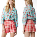 Smythe Pleated Plaid Walking Shorts Sz 12