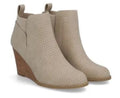 DV by Dolce Vita Vegan Leather Gerdy Ankle Wedge Bootie Beige Sz 8.5 $80