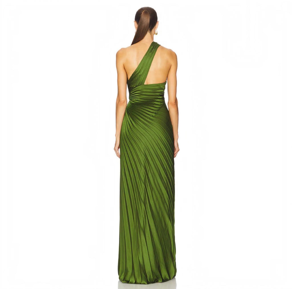 A.L.C. Lara One-Shoulder Plissé
Satin Gown Ivy Size 14
