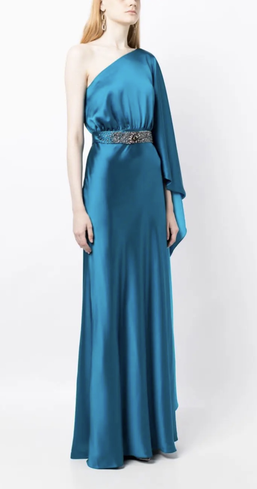 SACHIN & BABI
Zahara One-Shoulder Satin Gown in Tourmaline Sz 8 
$1,095