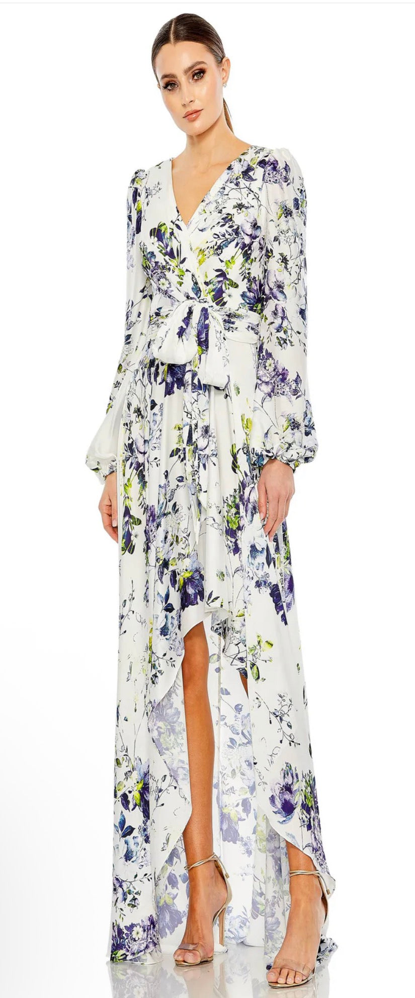 MAC DUGGAL 11334 Floral Dress in White Multi Sz 2 
$498.00