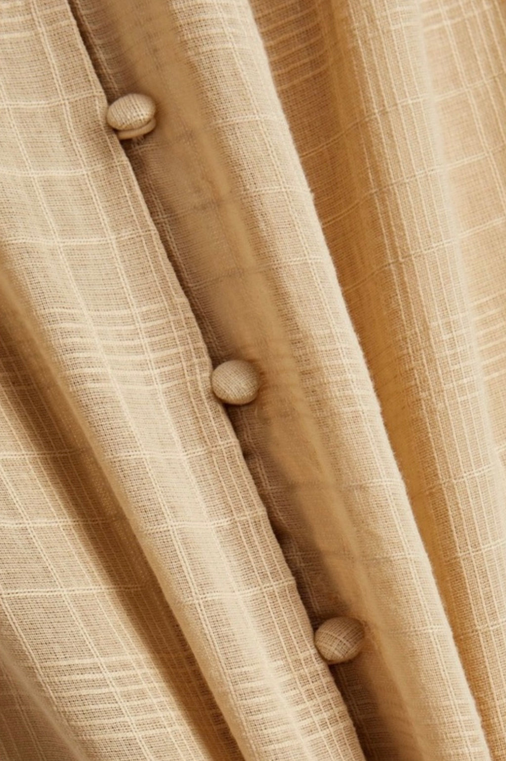 Tigerlily Emine Gathered Cotton Gauze Midi Dress Sand Beige Size 8