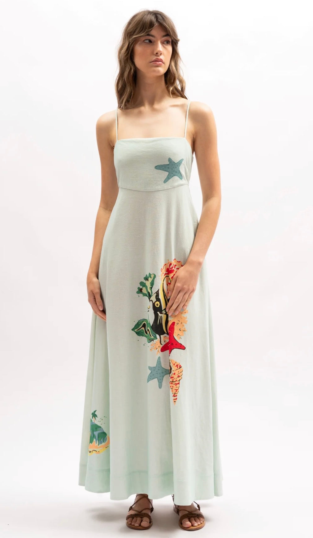 LA MAISE STUDIO
Marie Maxi Dress Reef Print Sz XL $224