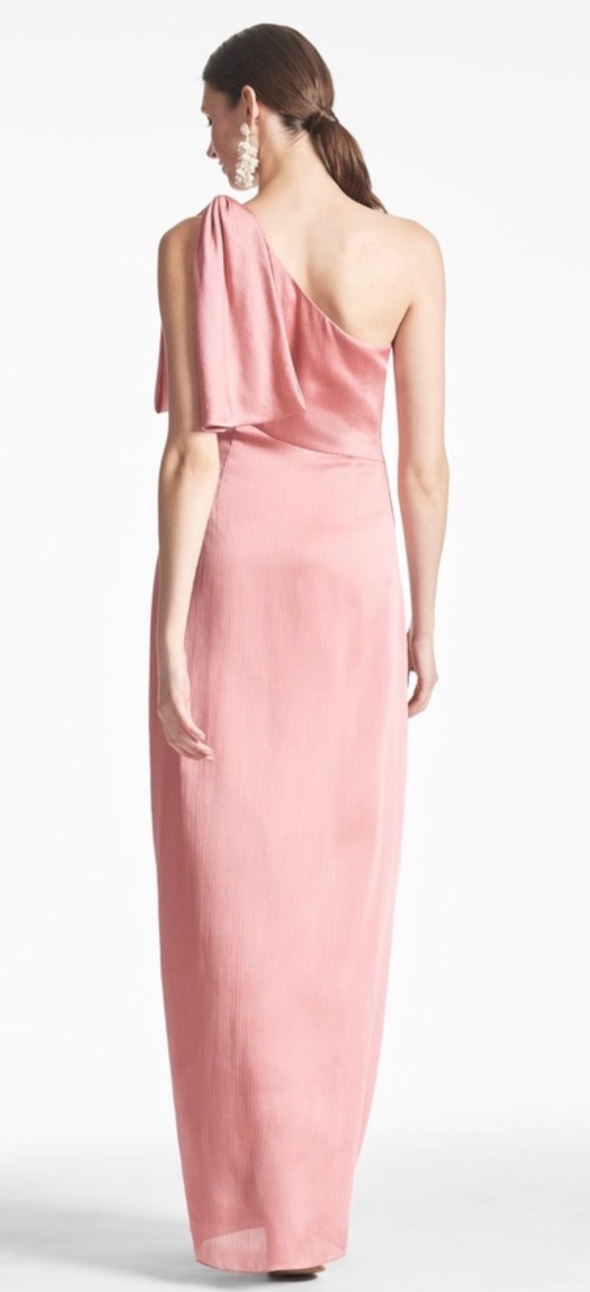Sachin + Babi Chelsea One Shoulder Bow Gown in Rouge Sz 8 $285