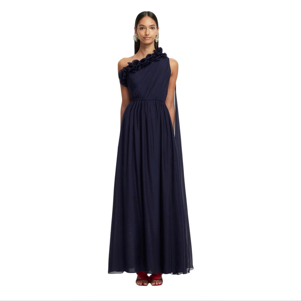 LEO LIN Jenni One Shoulder Maxi Dress Indigo US 2/AU 6