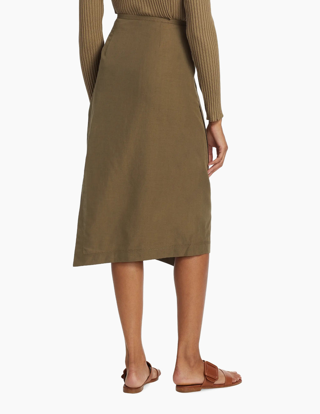 Vince Utility Panelled Asymmetric Skirt in Washed Vine Sz 0 $395