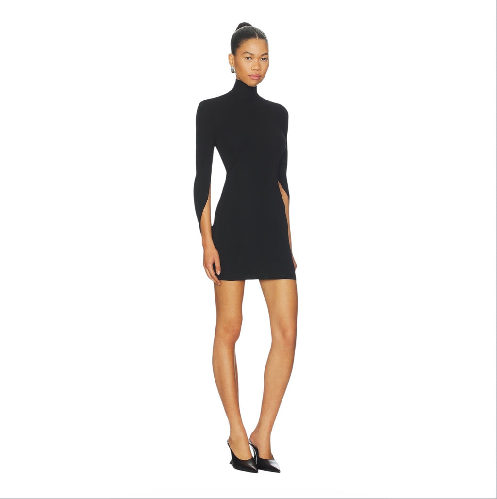 Alexander Wang Drape Back Sleeve Mini Dress Black Size XS