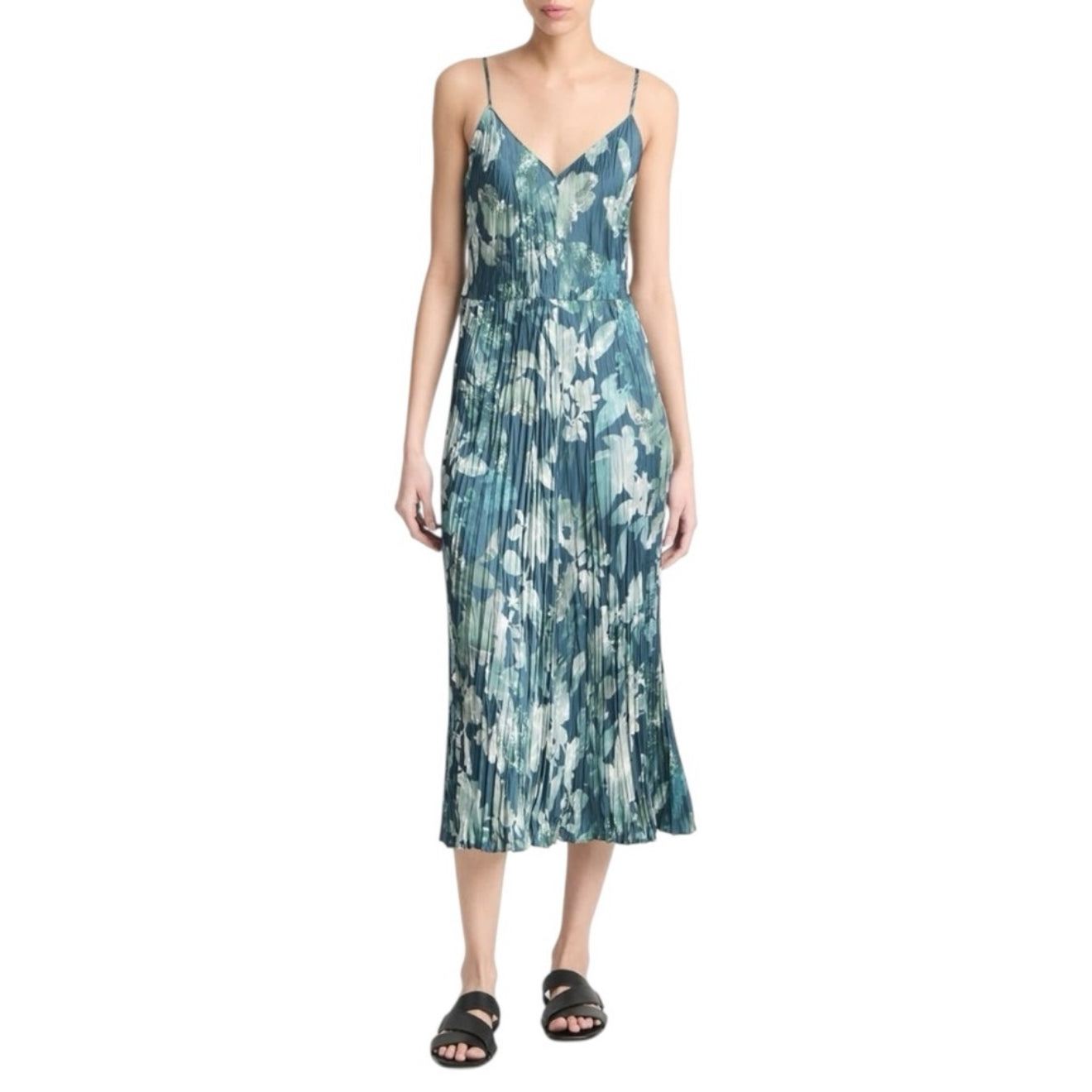 VINCE Shimmer Lake Crushed
Cami Midi Dress Sz XXS $445