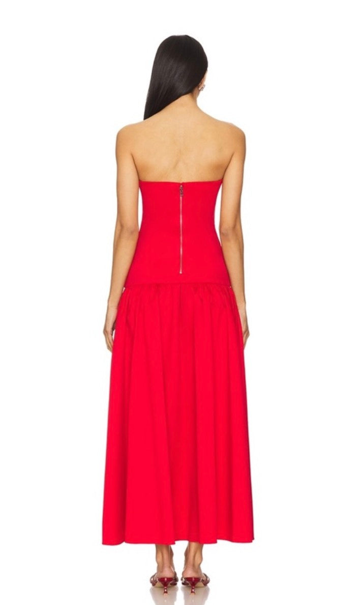 Alice + Olivia Oriana Maxi Dress in Red Sz 4 $395