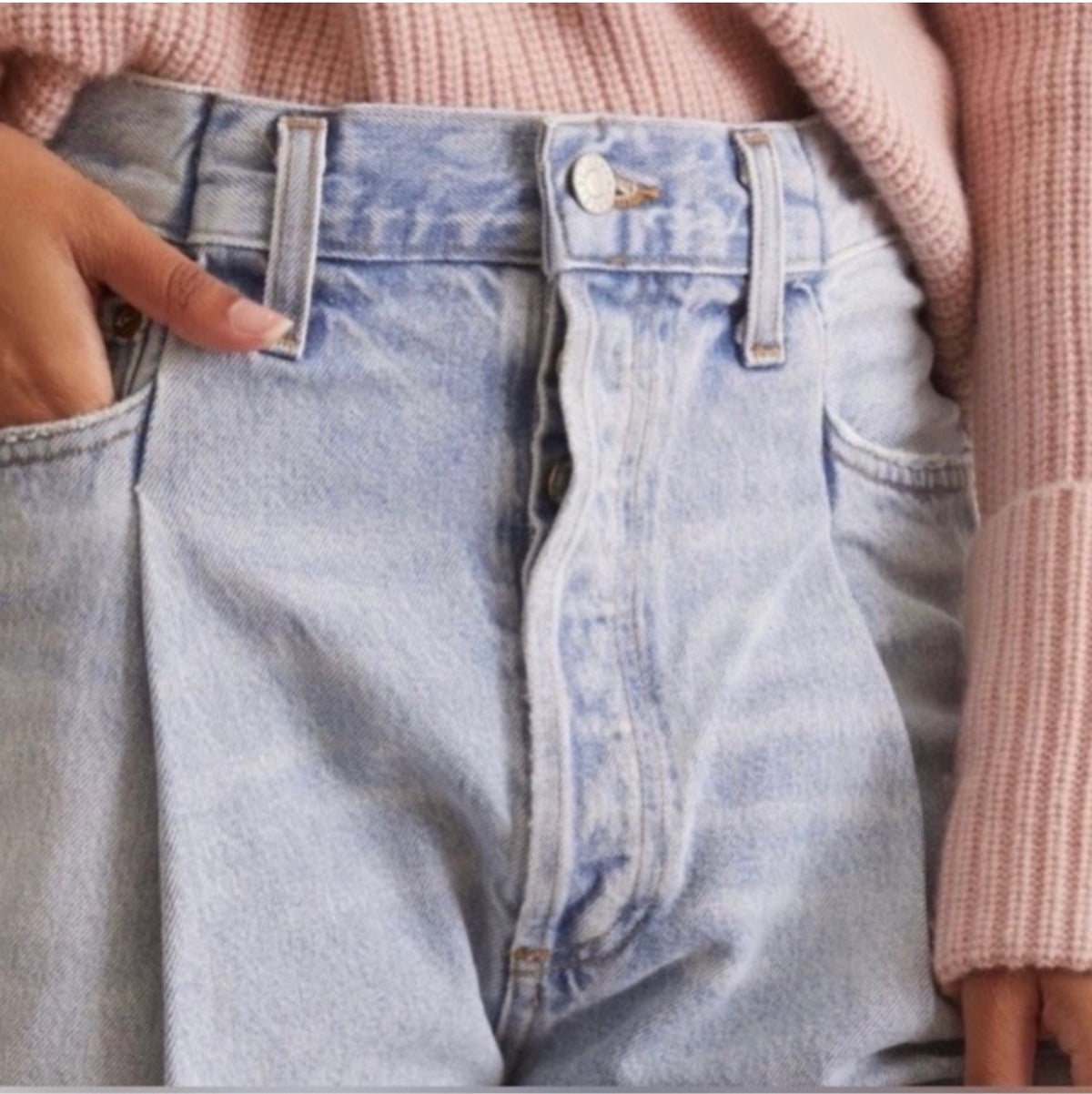 AGOLDE High Rise Fold
Waistband Jeans Denim Sz 25