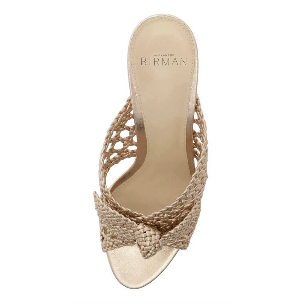Alexandre Birman Belinda 75mm Woven Leather Mules Gold
Size 38.5 / US 8.5