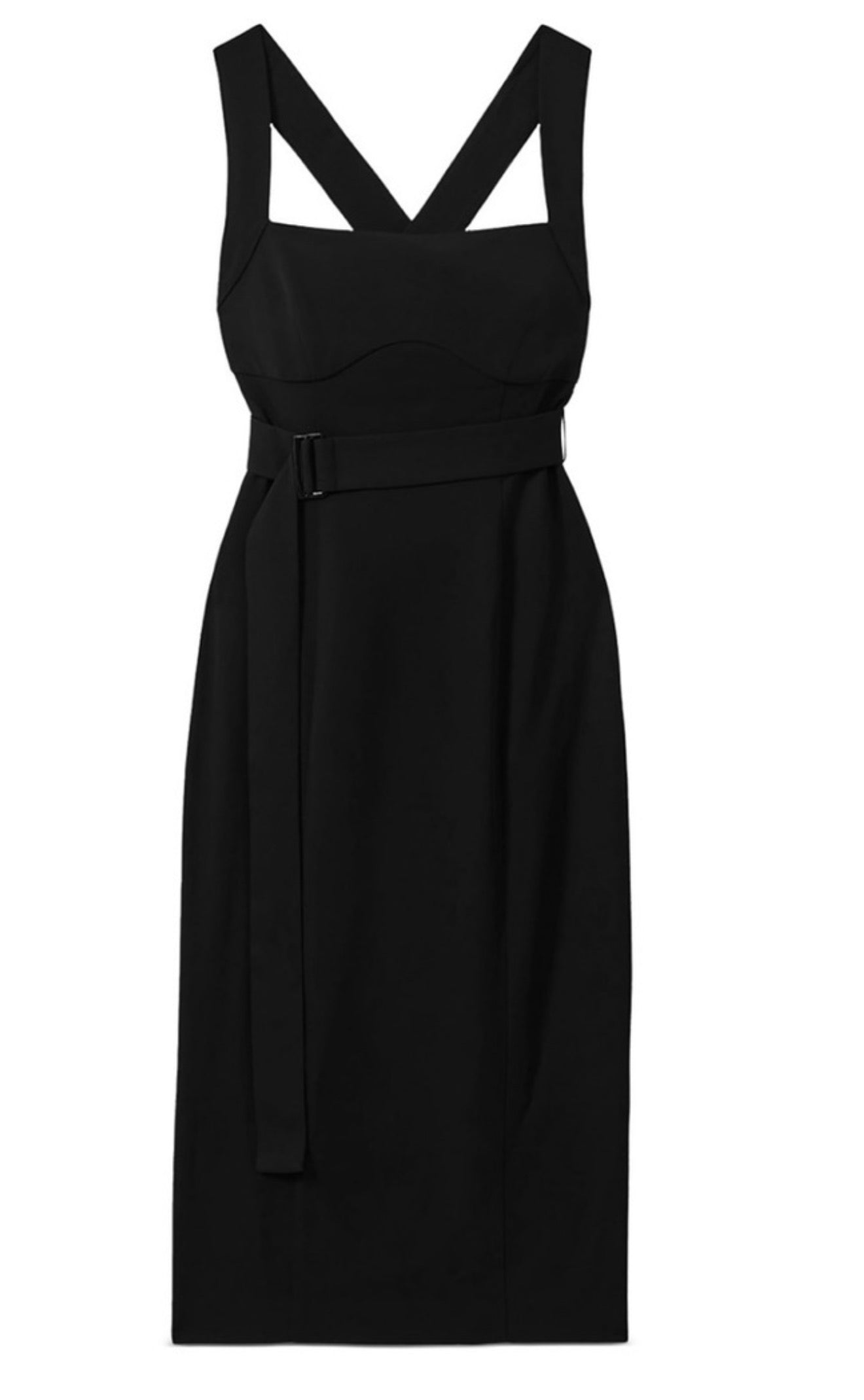 REISS
Nylah Cross-Back Bodycon Midi Dress black Sz 0 $385