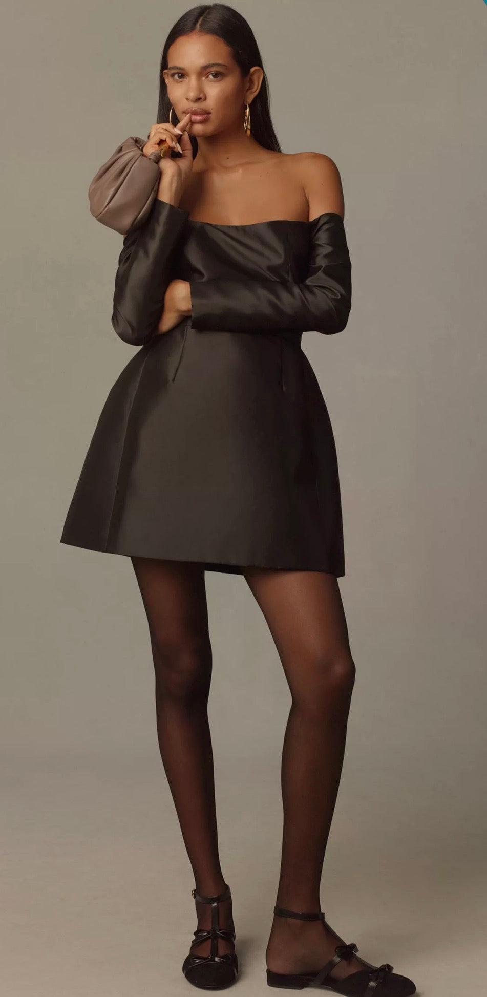 HUTCH
Long Sleeve Off-The-Shoulder Mini Dress in Black Sz 10 $188