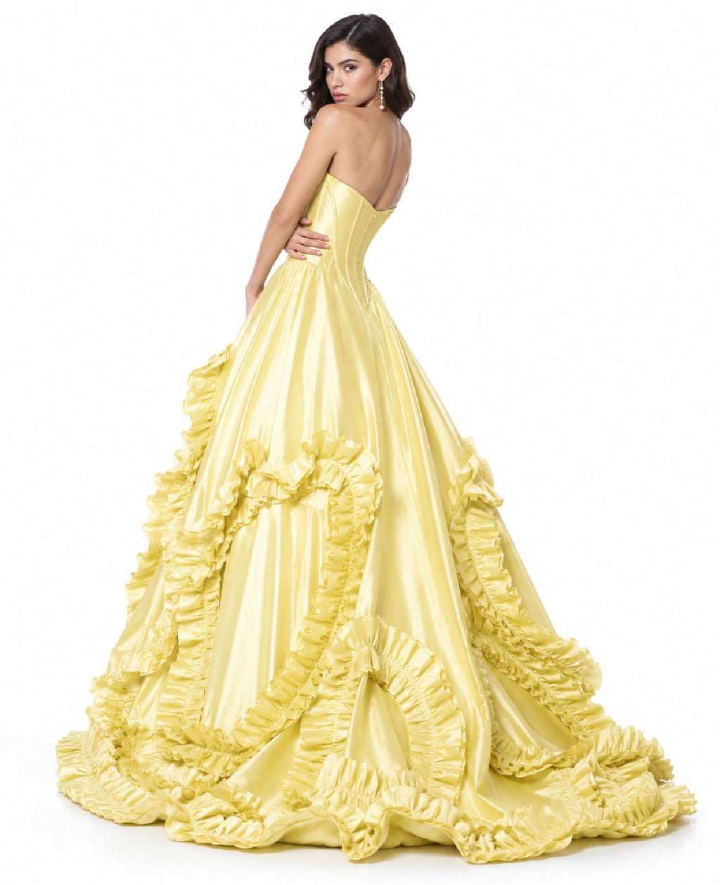 Sherri Hill 51578 Yellow Taffeta Ball
Gown Size 4 $598