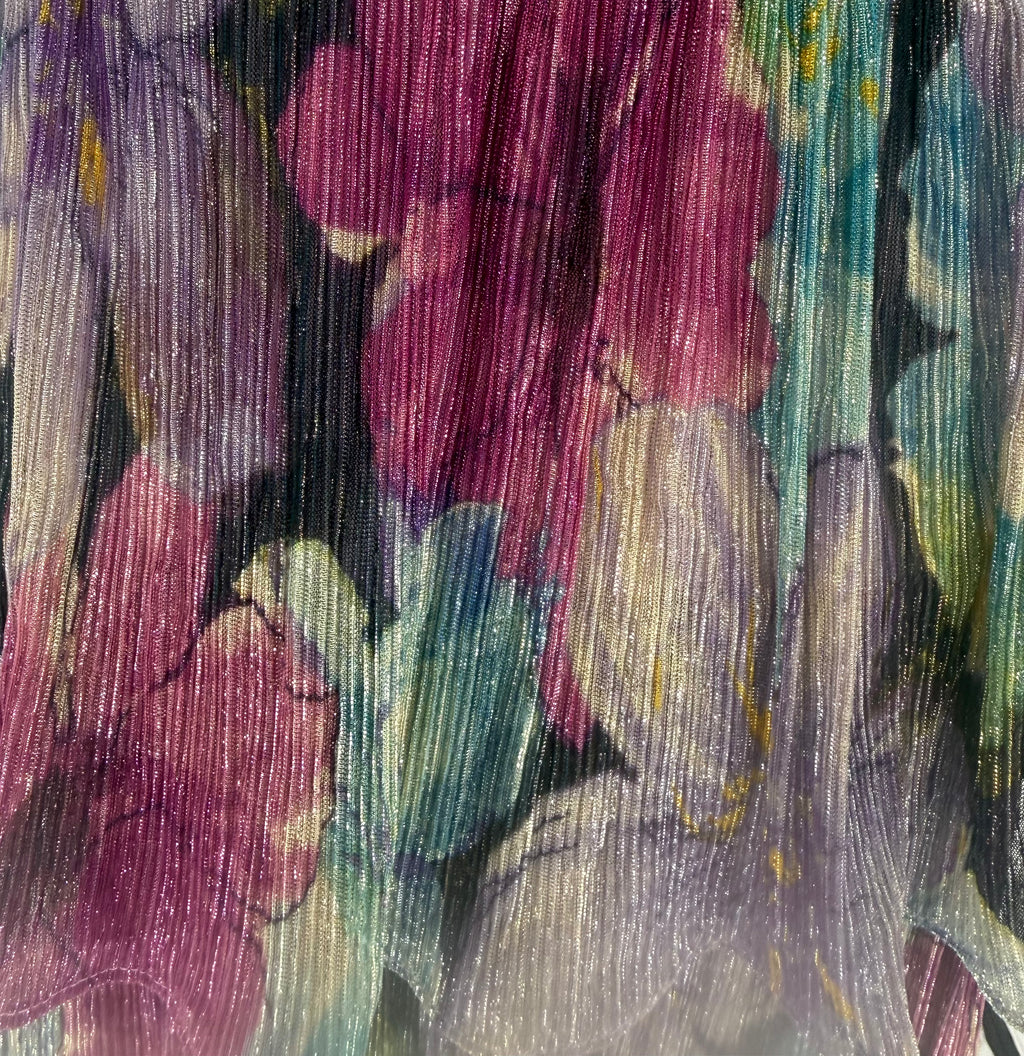Dress the Population Floral Tiered Midi Dress Size Small Shimmer $278